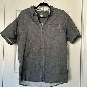 KUHL Mens Short Sleeve Gray Casual Button Down Shirt Size Large